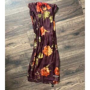 Pier Olivier Paris Silk Maroon Floral 44" Head Scarf
